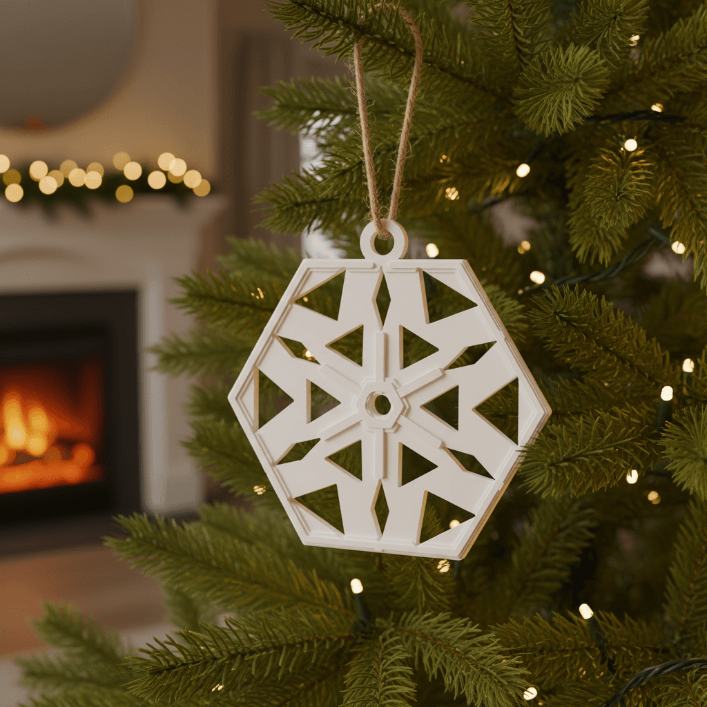 3D Printed Snowflake Ornaments — Set of 6 Unique Designs — 6