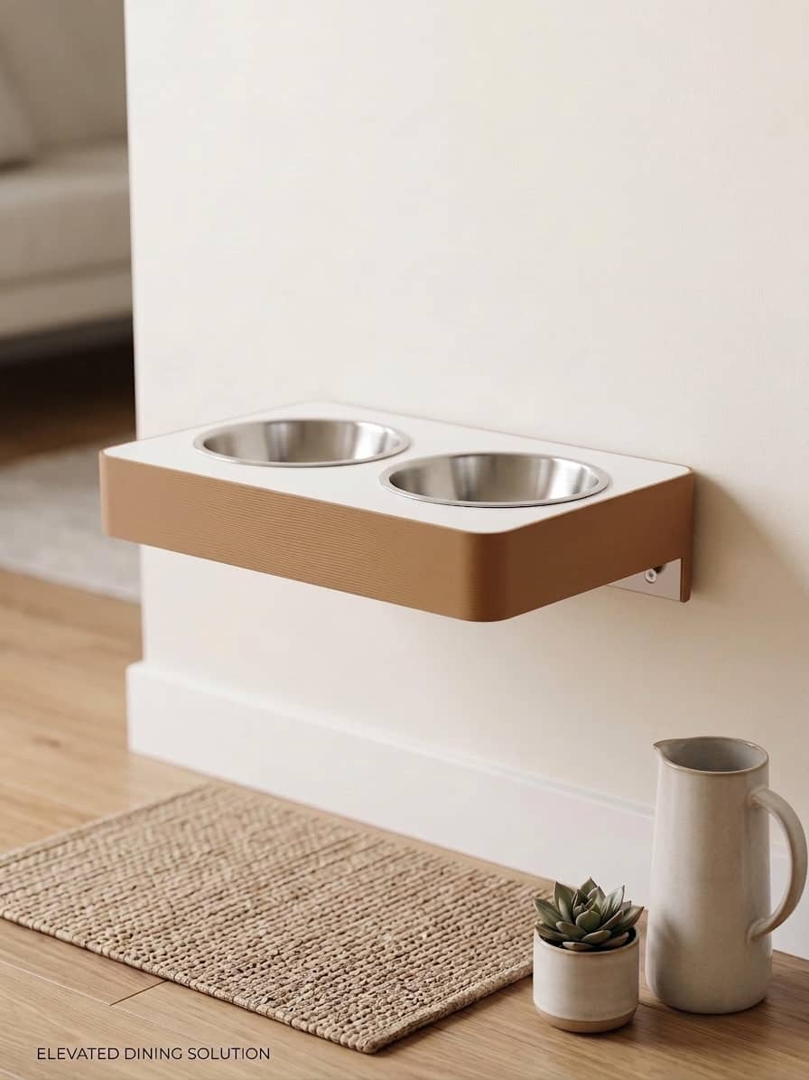 Wall Mounted Dog Bowl Holder