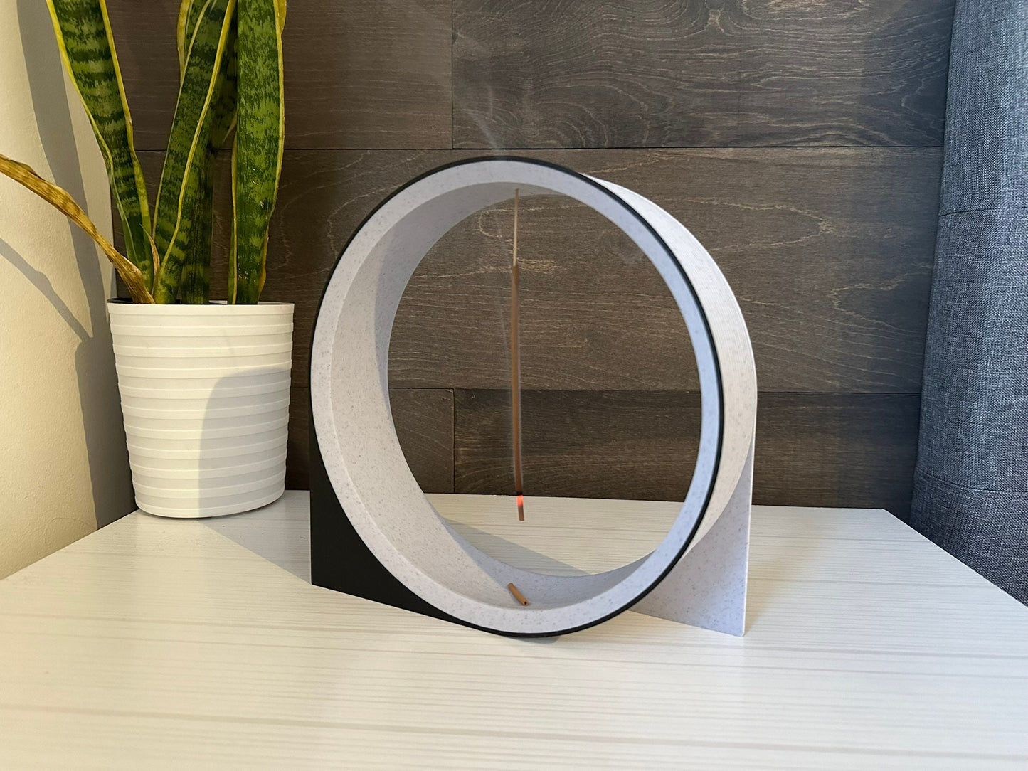 Incense Burner Oslo | Modern Marble and Black 3D Printed | Sleek Home Décor Accent