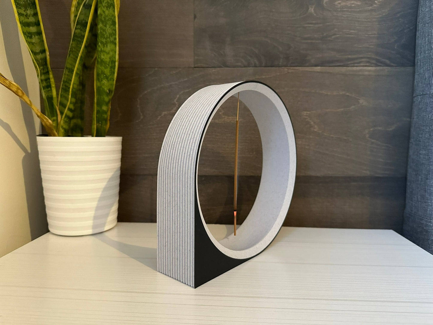 Incense Burner Oslo | Modern Marble and Black 3D Printed | Sleek Home Décor Accent