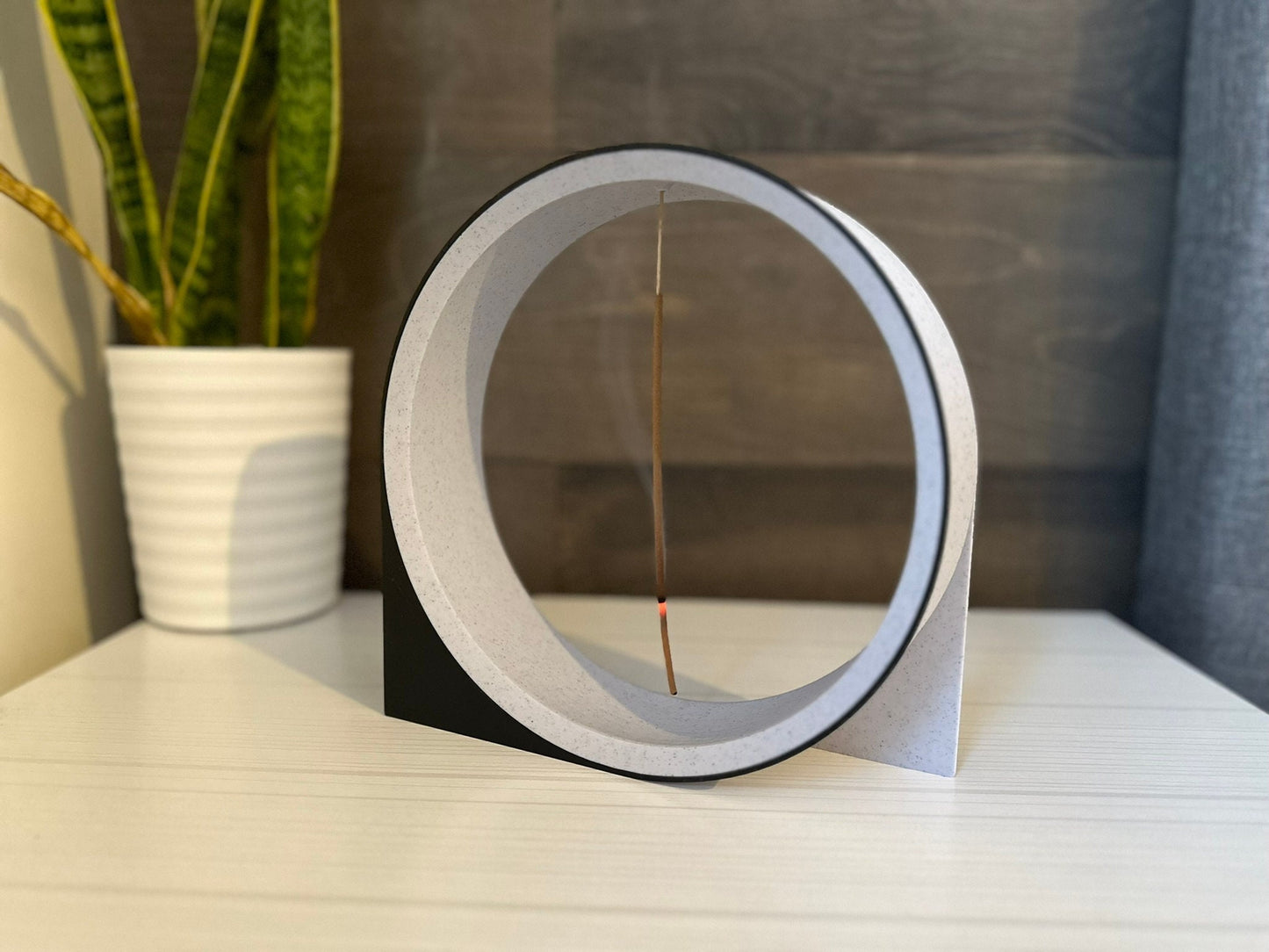 Incense Burner Oslo | Modern Marble and Black 3D Printed | Sleek Home Décor Accent